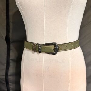 Belt Vintage Women's Leather Western Olive Green Designer Cowboy Unisex Classic